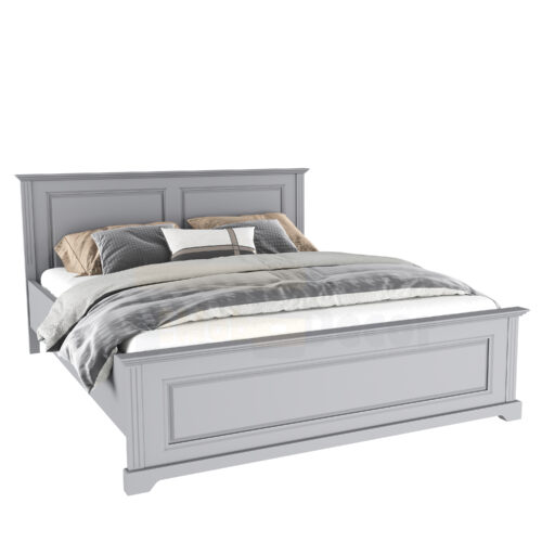 Darius gray bed, solid lime wood