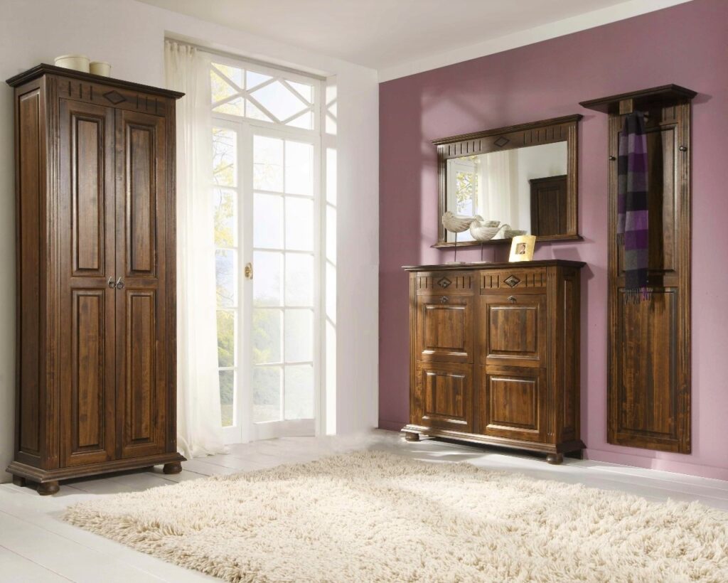 Hall Adele in massive wood, brown - unique massive wood in your room