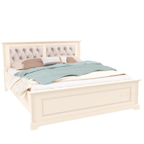 Darius Thitati Beige Bed cream, solid wood lime
